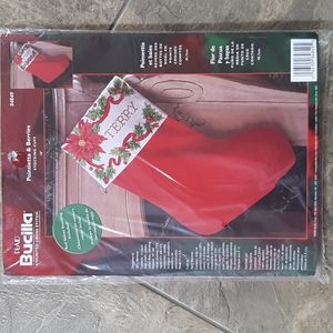 NIB Counted X stitch Christmas stocking